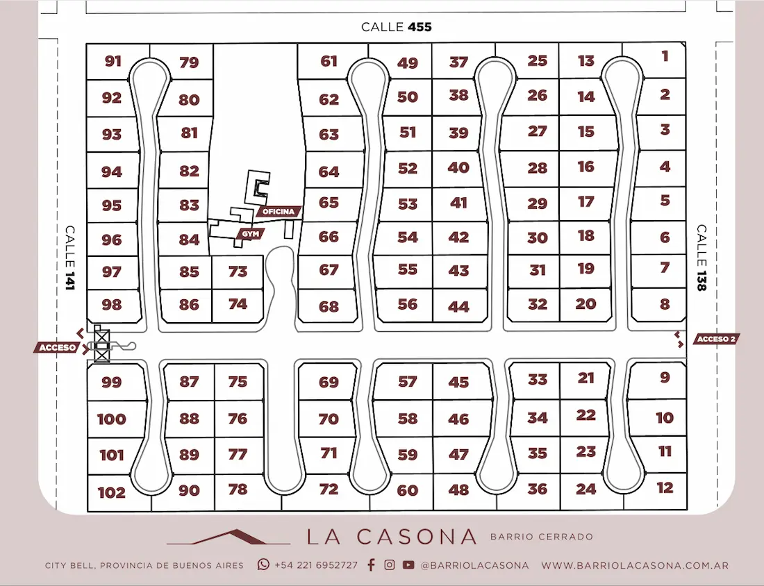 Plano de Lotes - Barrio La Casona